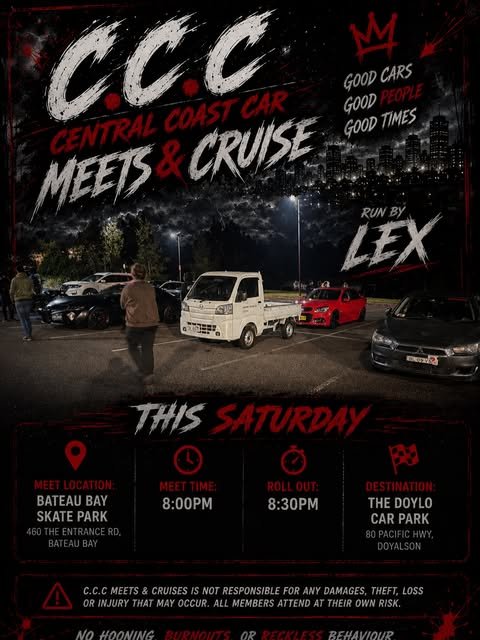Central Coast Car Meets & Cruise — car meet in Central Coast, NSW on Saturday 4 July 2026
