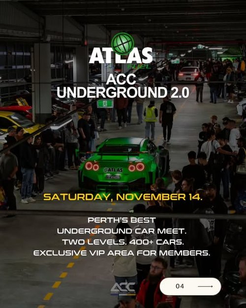 ACC Underground 2.0 — Exotic car meet in Perth, WA on Saturday 14 November 2026