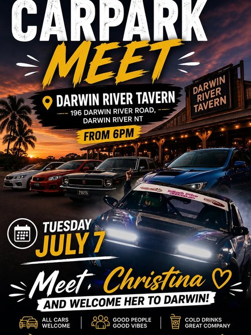 Carpark Meet — JDM car meet in Darwin, NT on Tuesday 7 July 2026