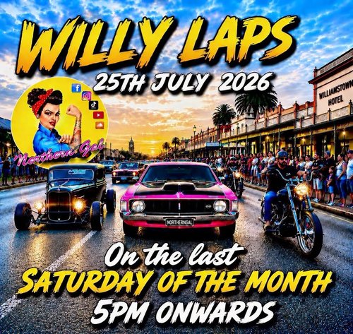 Willy Laps — Classic/Muscle car meet in Melbourne, VIC on Saturday 25 July 2026