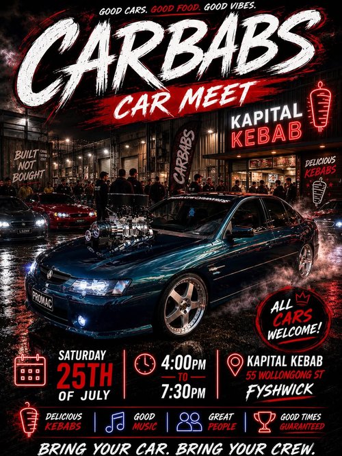 Carbabs Car Meet — Muscle car meet in Canberra, NSW on Saturday 25 July 2026