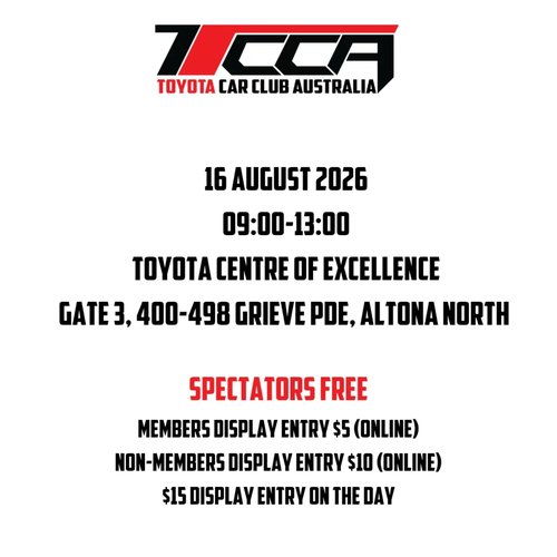 Winterfest Toyota Group Car Show — JDM car meet in Melbourne, VIC on Sunday 16 August 2026