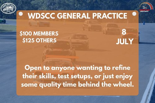 WDSCC General Practice — Muscle track day in Brisbane, QLD on Wednesday 8 July 2026