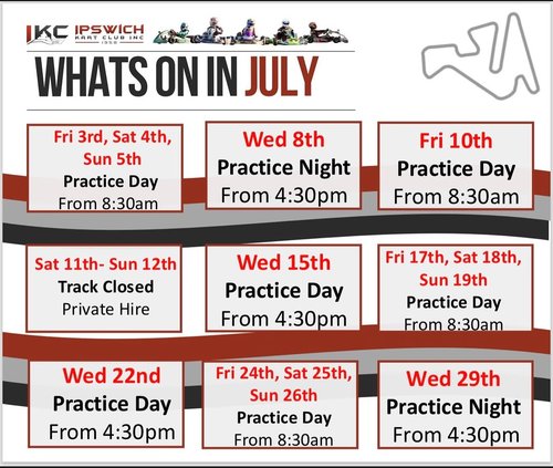 IKC July Practice Sessions — track day in Brisbane, QLD on Wednesday 8 July 2026