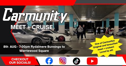 Carmunity Meet + Cruise — car meet in Sydney, NSW on Saturday 8 August 2026