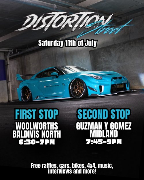 Distortion Street — 4x4 car meet in Perth, WA on Saturday 11 July 2026