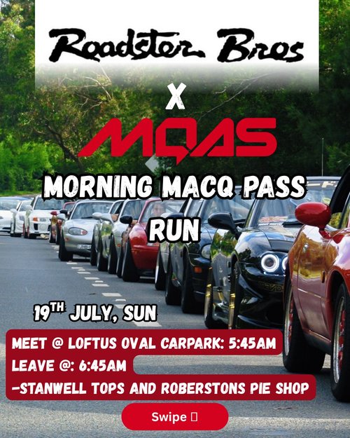 Morning Macq Pass Run — JDM car meet in Sydney, NSW on Sunday 19 July 2026