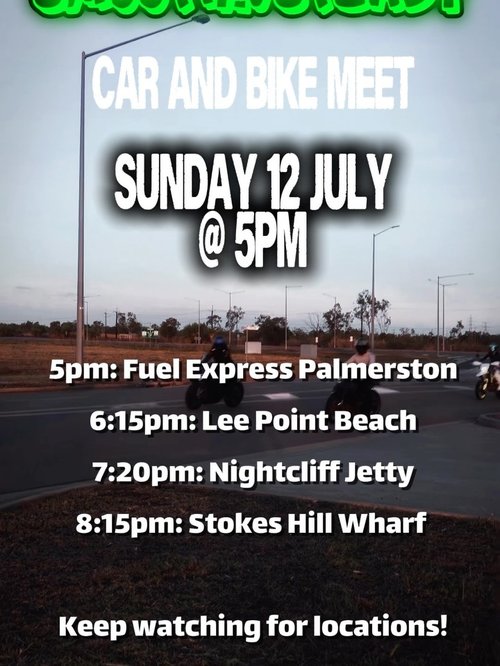 Smoothnsteady Car and Bike Meet — car meet in Darwin, NT on Sunday 12 July 2026