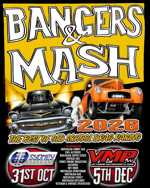 Bangers & Mash — Muscle/Classic spectator event in Sydney, NSW on Saturday 31 October 2026