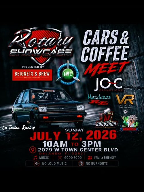 Rotary Showcase Cars & Coffee Meet — JDM car meet in International on Sunday 12 July 2026