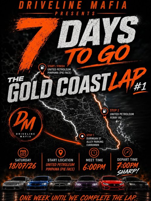 The Gold Coast Lap #1 — JDM/Euro car meet in Gold Coast, QLD on Saturday 18 July 2026