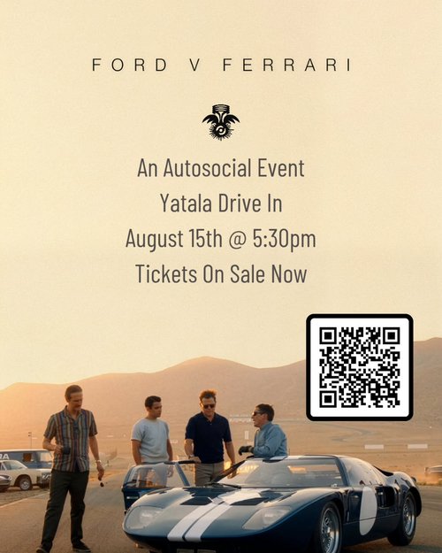 Ford v Ferrari Movie Night — Exotic/Muscle car meet in Gold Coast, QLD on Saturday 15 August 2026