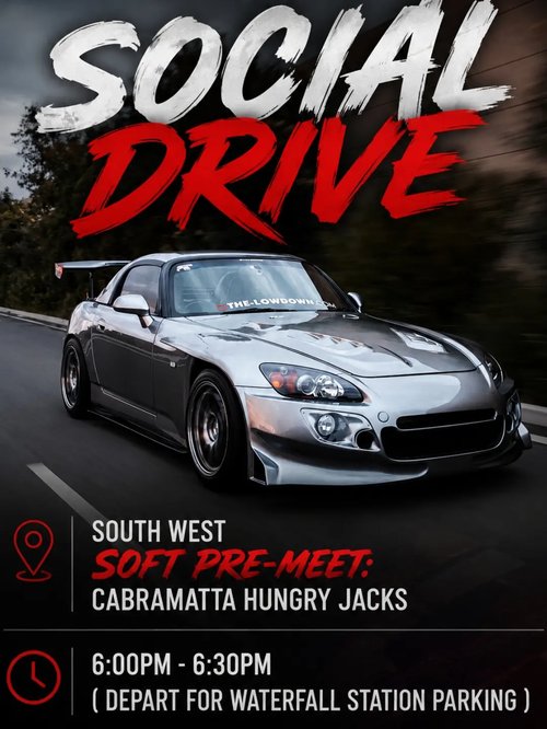 Sydney Honda Club - Social Drive — JDM car meet in Sydney, NSW on Wednesday 15 July 2026
