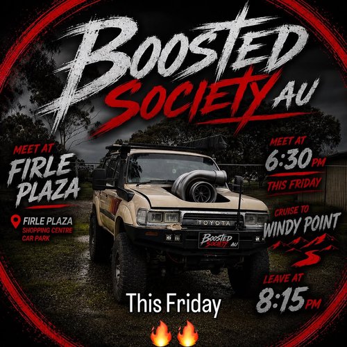 Boosted Society AU Meet & Cruise — JDM/4x4 car meet in Adelaide, SA on Friday 17 July 2026