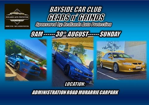 Gears n' Grinds — JDM/Muscle car meet in Brisbane, QLD on Sunday 30 August 2026