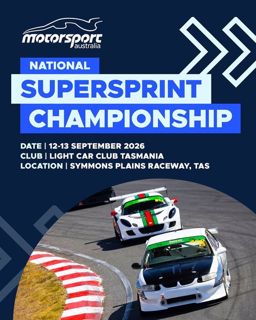National Supersprint Championship — track day in Launceston, TAS on Saturday 12 September 2026