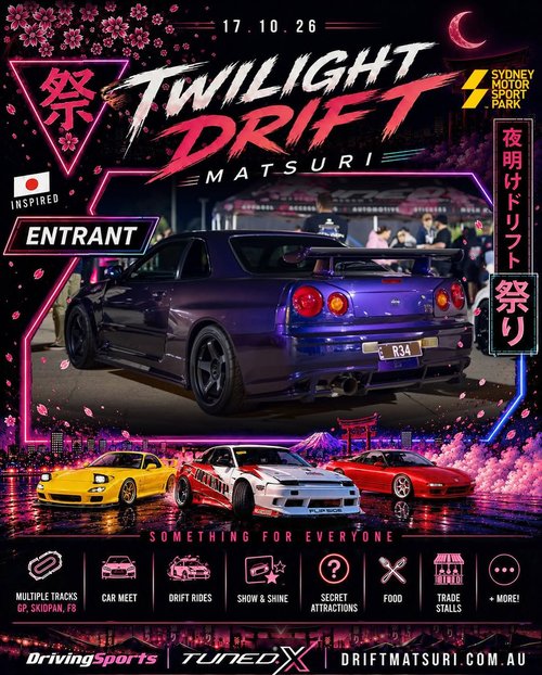 Twilight Drift Matsuri — JDM/Stance spectator event in Sydney, NSW on Saturday 17 October 2026