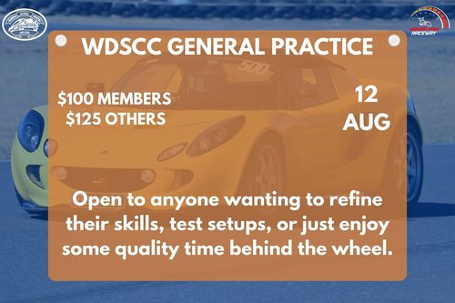 WDSCC General Practice — Muscle track day in Brisbane, QLD on Wednesday 12 August 2026