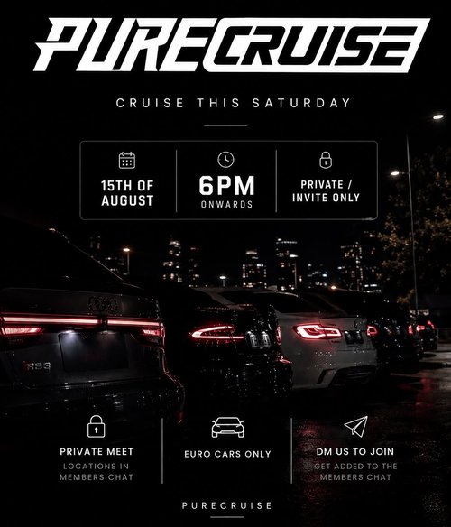 Purecruise European Car Meet — Euro car meet in Perth, WA on Saturday 15 August 2026