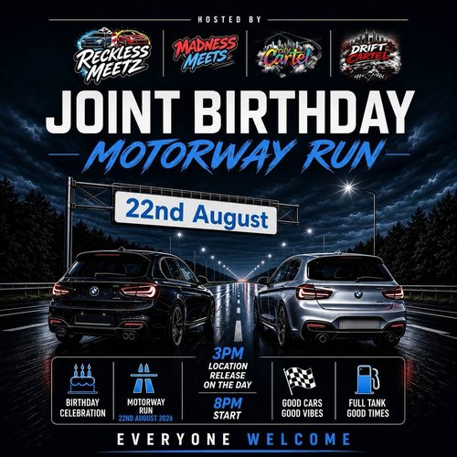 Joint Birthday Motorway Run — Euro/JDM car meet in Sydney, NSW on Saturday 22 August 2026