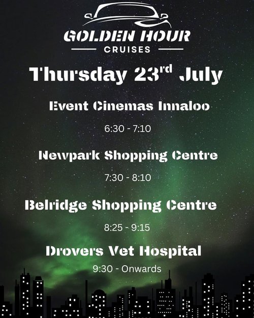 Golden Hour Cruise — car meet in Perth, WA on Thursday 23 July 2026