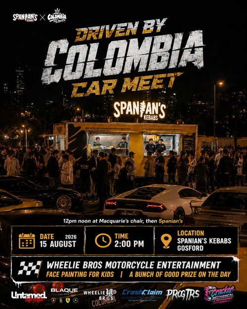 Driven by Colombia Car Meet — Classic/Euro car meet in Central Coast, NSW on Saturday 15 August 2026
