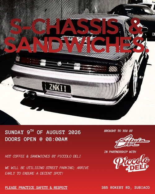 S-Chassis & Sandwiches — JDM car meet in Perth, WA on Sunday 9 August 2026
