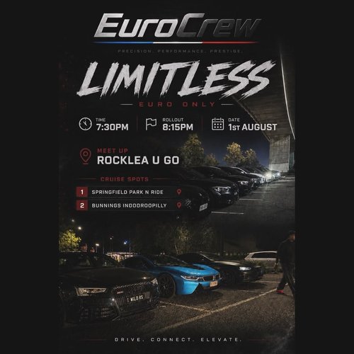 Limitless — Euro car meet in Brisbane, QLD on Saturday 1 August 2026