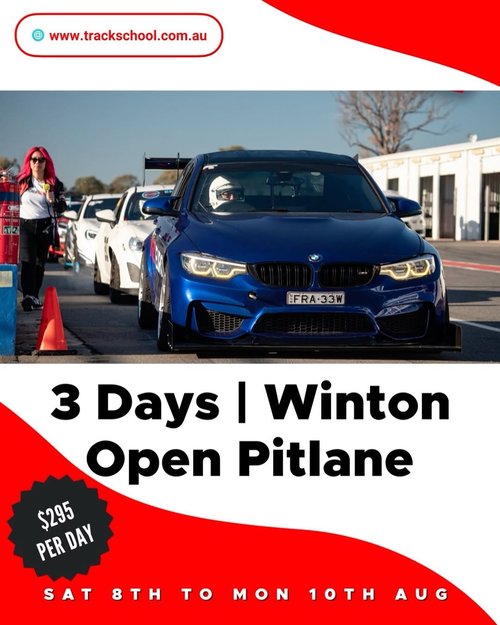 Winton Open Pitlane — track day in Melbourne, VIC on Saturday 8 August 2026