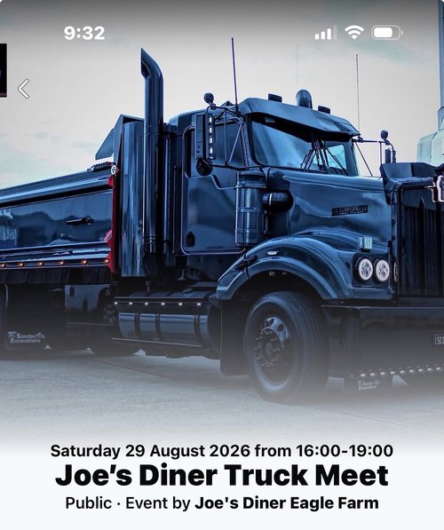 Joe's Diner Truck Meet — car meet in Brisbane, QLD on Saturday 29 August 2026