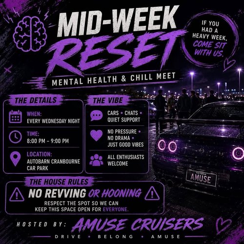 Mid-Week Reset — Exotic car meet in Melbourne, VIC on Wednesday 5 August 2026