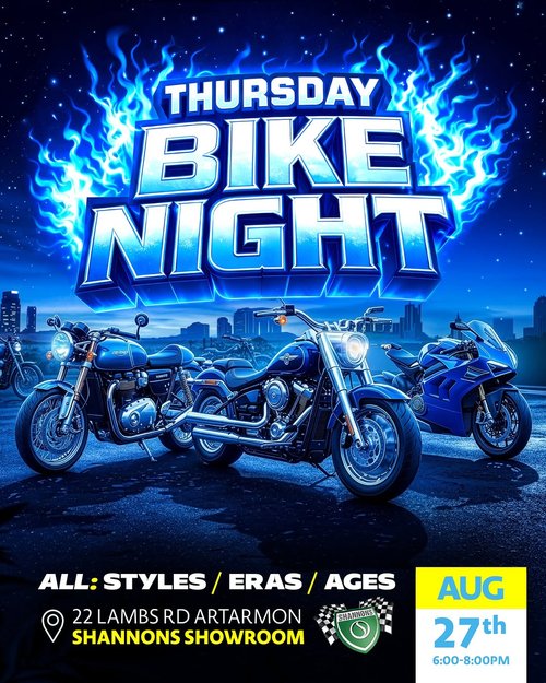 Thursday Bike Night — Classic car meet in Sydney, NSW on Thursday 27 August 2026