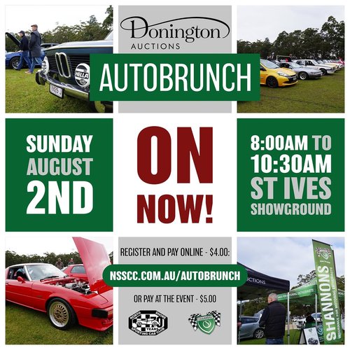 Donington Auctions AutoBrunch — Classic/Euro car meet in Sydney, NSW on Sunday 2 August 2026