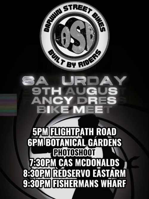 DSB - Fancy Dress Bike Meet — car meet in Darwin, NT on Saturday 29 August 2026