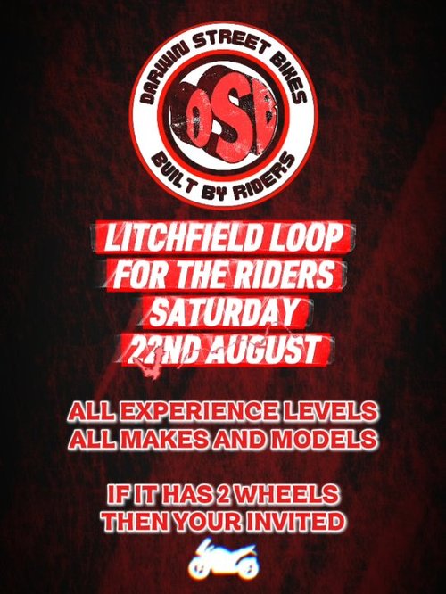 Litchfield Loop For The Riders — car meet in Darwin, NT on Saturday 22 August 2026