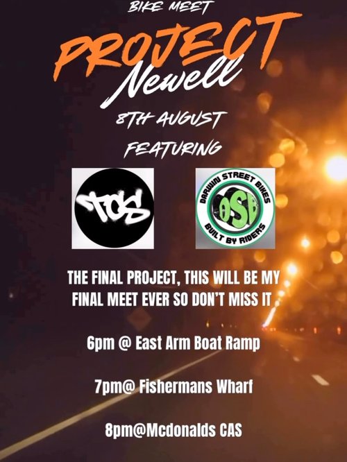 Project Newell: The Final Project — JDM car meet in Darwin, NT on Saturday 8 August 2026