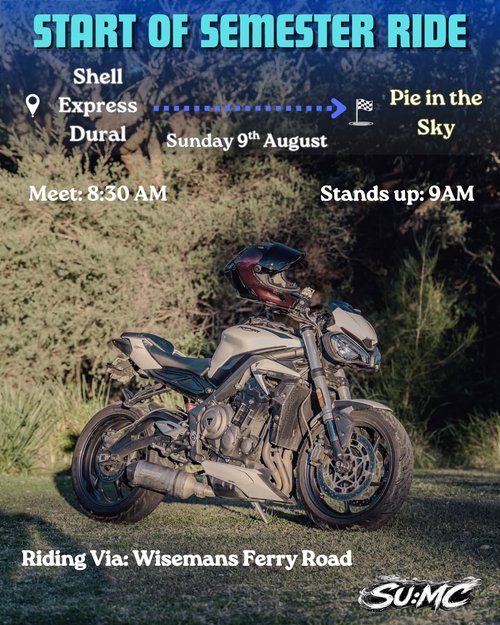 Start of Semester Ride — car meet in Sydney, NSW on Sunday 9 August 2026