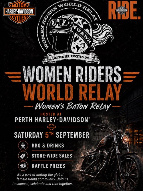 Women Riders World Relay — car meet in Perth, WA on Saturday 5 September 2026