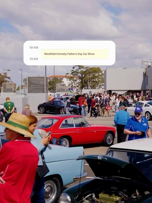 Westfield Hornsby Father’s Day Car Show — Classic car meet in Sydney, NSW on Sunday 6 September 2026