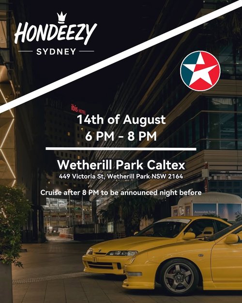 Hondeezy Sydney — JDM car meet in Sydney, NSW on Friday 14 August 2026