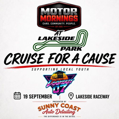 Motor Mornings: Cruise for a Cause — Classic/Muscle car meet in Brisbane, QLD on Saturday 19 September 2026