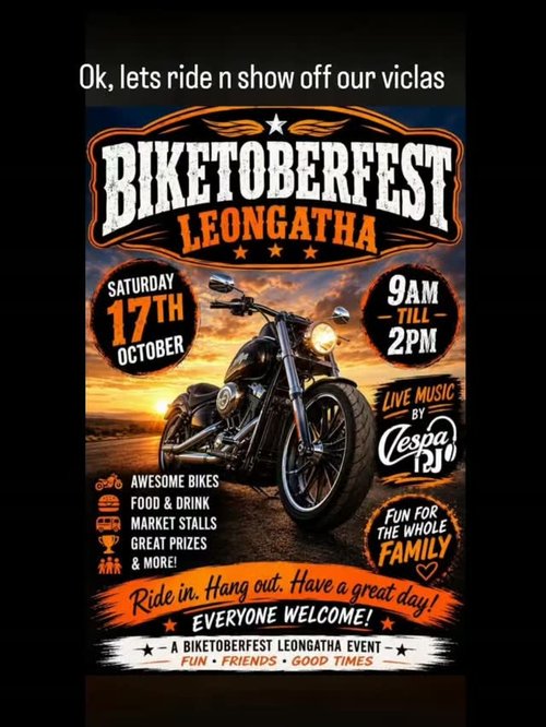 Biketoberfest Leongatha — car meet in Melbourne, VIC on Saturday 17 October 2026