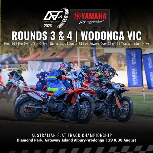 Aussie Flat Track Nationals Rounds 3 & 4 — spectator event in Albury, VIC on Saturday 29 August 2026