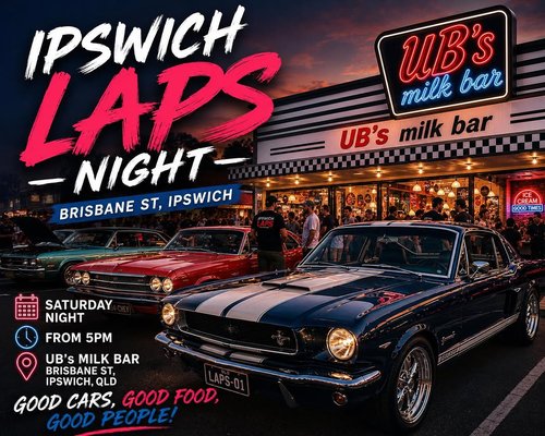 Ipswich Laps Night — Classic/Muscle car meet in Brisbane, QLD on Saturday 8 August 2026