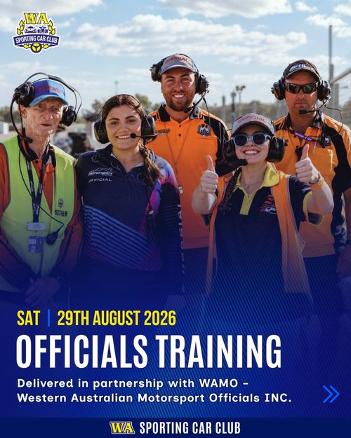 Officials Training — Classic track day in Perth, WA on Saturday 29 August 2026