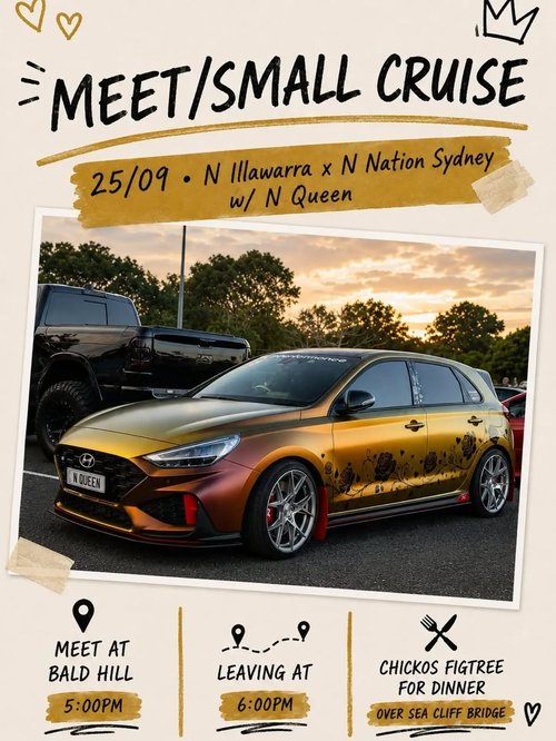 N Illawarra x N Nation Sydney Meet/Small Cruise — car meet in Wollongong, NSW on Friday 25 September 2026