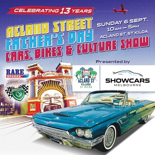 Acland Street Father's Day Cars, Bikes & Culture Show — Classic/Muscle car meet in Melbourne, VIC on Sunday 6 September 2026