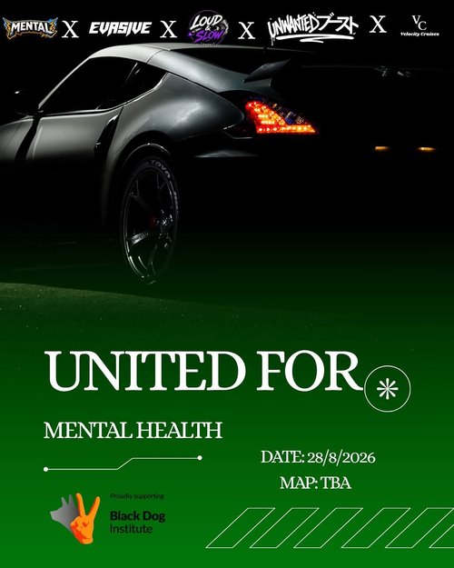 United For Mental Health — JDM/Stance car meet in Perth, WA on Friday 28 August 2026