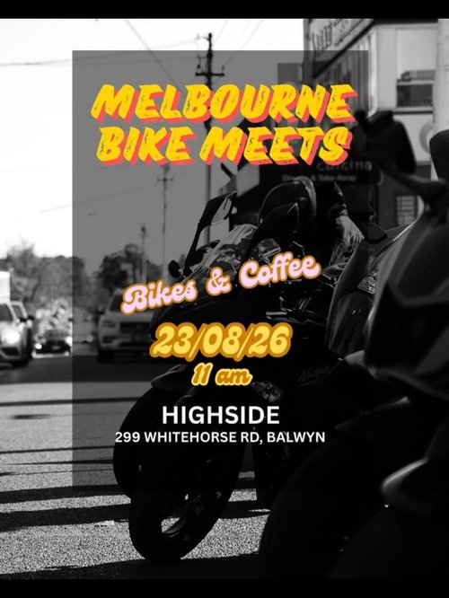 Melbourne Bike Meets: Bikes & Coffee — car meet in Melbourne, VIC on Sunday 23 August 2026