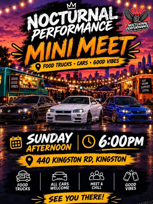 Nocturnal Performance Mini Meet — JDM car meet in Brisbane, QLD on Sunday 6 September 2026
